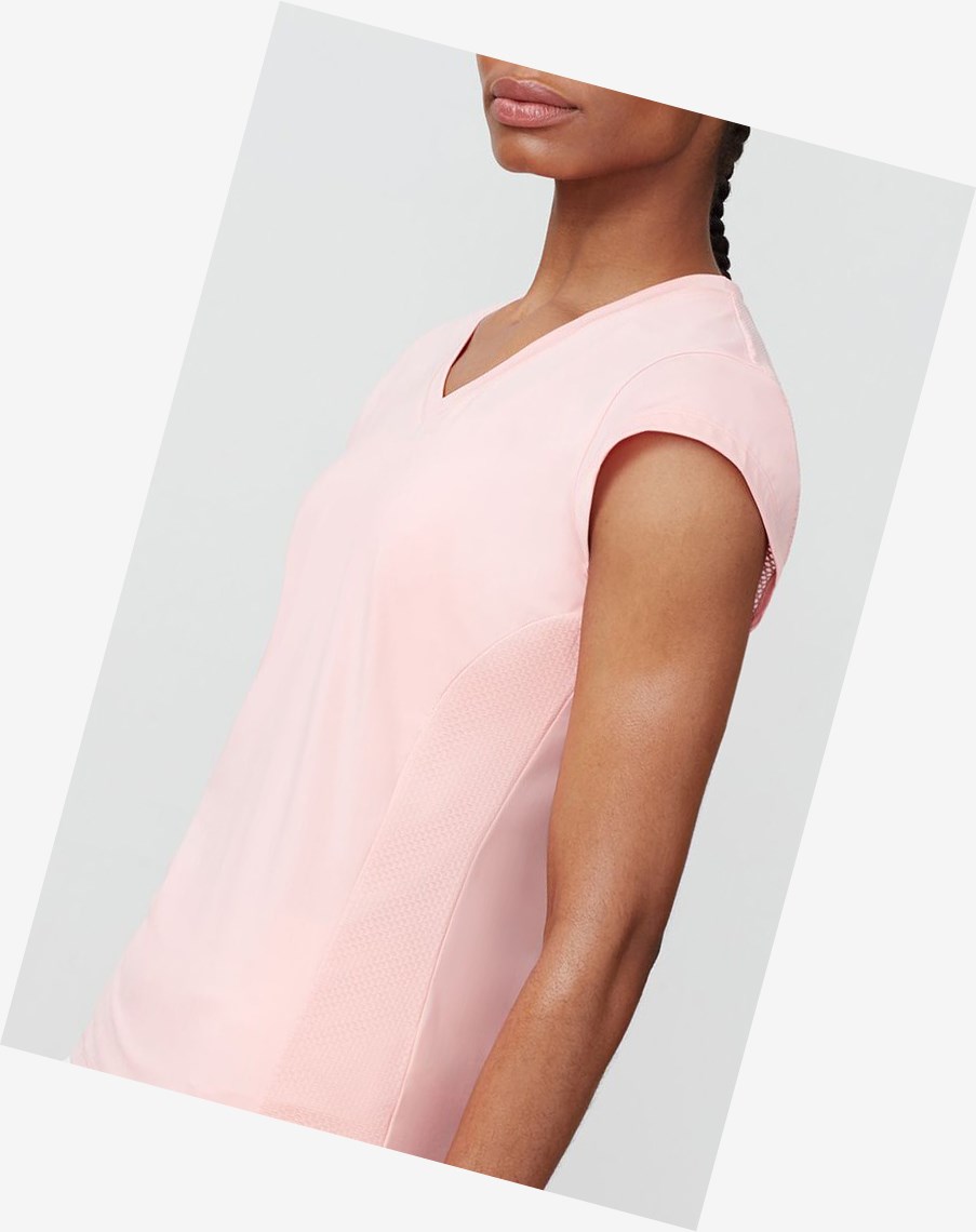 Fila Ruffle V-neck Tee Ltpink | 14UJFTEPQ