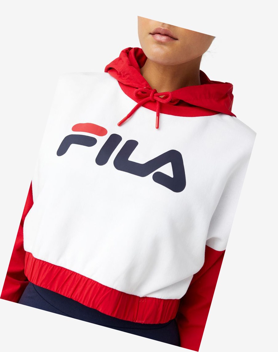 Fila Saachi Hoodie Rojas Blancas | 47FTKAPGD