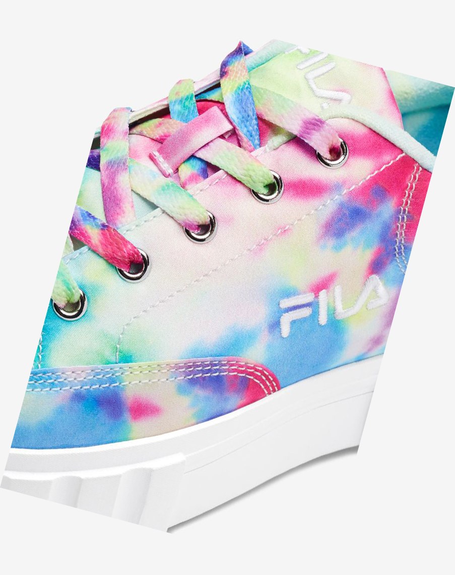 Fila Sandblast Low Mottled Tie Dye Sneakers Verde Azules Blancas | 18REJKDYZ