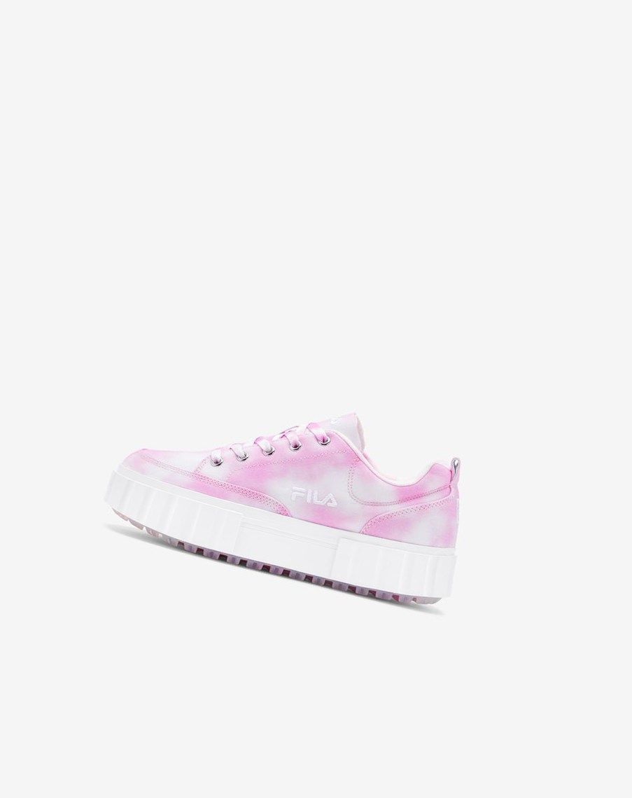 Fila Sandblast Low Mottled Tie Dye Sneakers Lavanda Blancas Blancas | 85HALGUEN