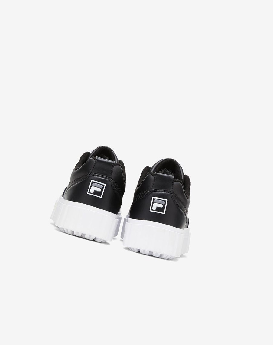 Fila Sandblast Low Satin Encaje Sneakers Negras Blancas | 59FEBWLOV