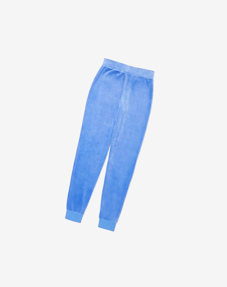 Fila Sara Velour Jogger Azules Blancas | 04ENWCKDY