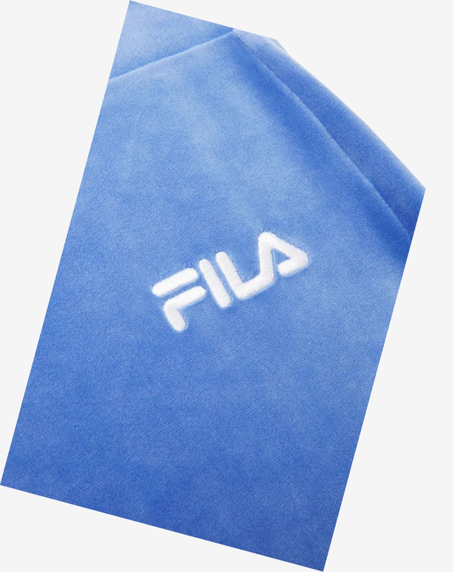 Fila Sara Velour Jogger Azules Blancas | 29SGOEBJQ