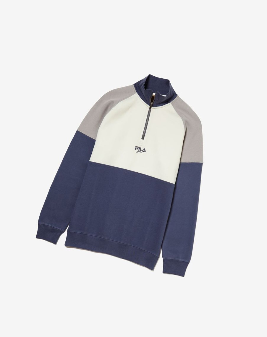 Fila Sebastian Half Zip Pullover 290 Ash / Rabbit | 89CLSJRTH