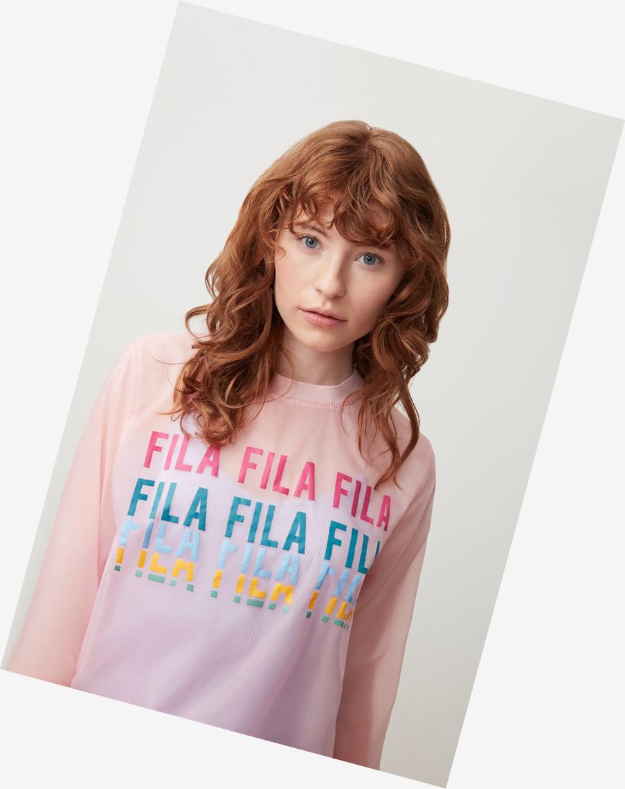 Fila Sol Sheer Woven Sweatshirt Pkchk/Fprp | 12ZDCSXOK