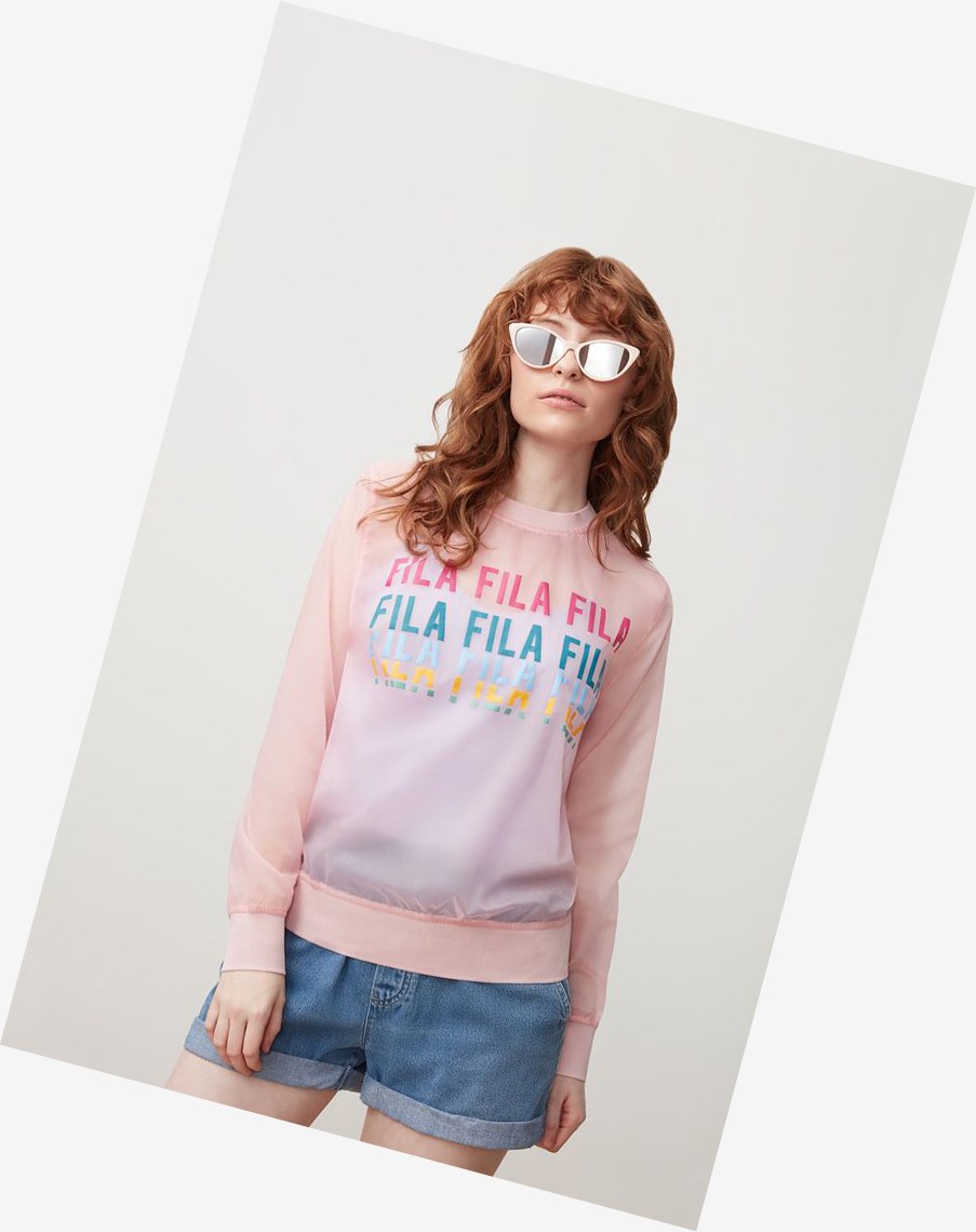 Fila Sol Sheer Woven Sweatshirt Pkchk/Fprp | 12ZDCSXOK