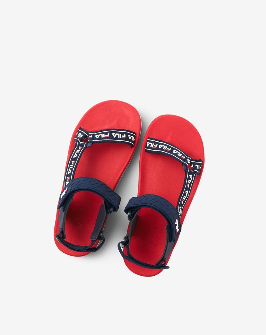 Fila Spettro Sandal Chanclas Sandals Azul Marino Rojas Blancas | 03ZVJKDIB