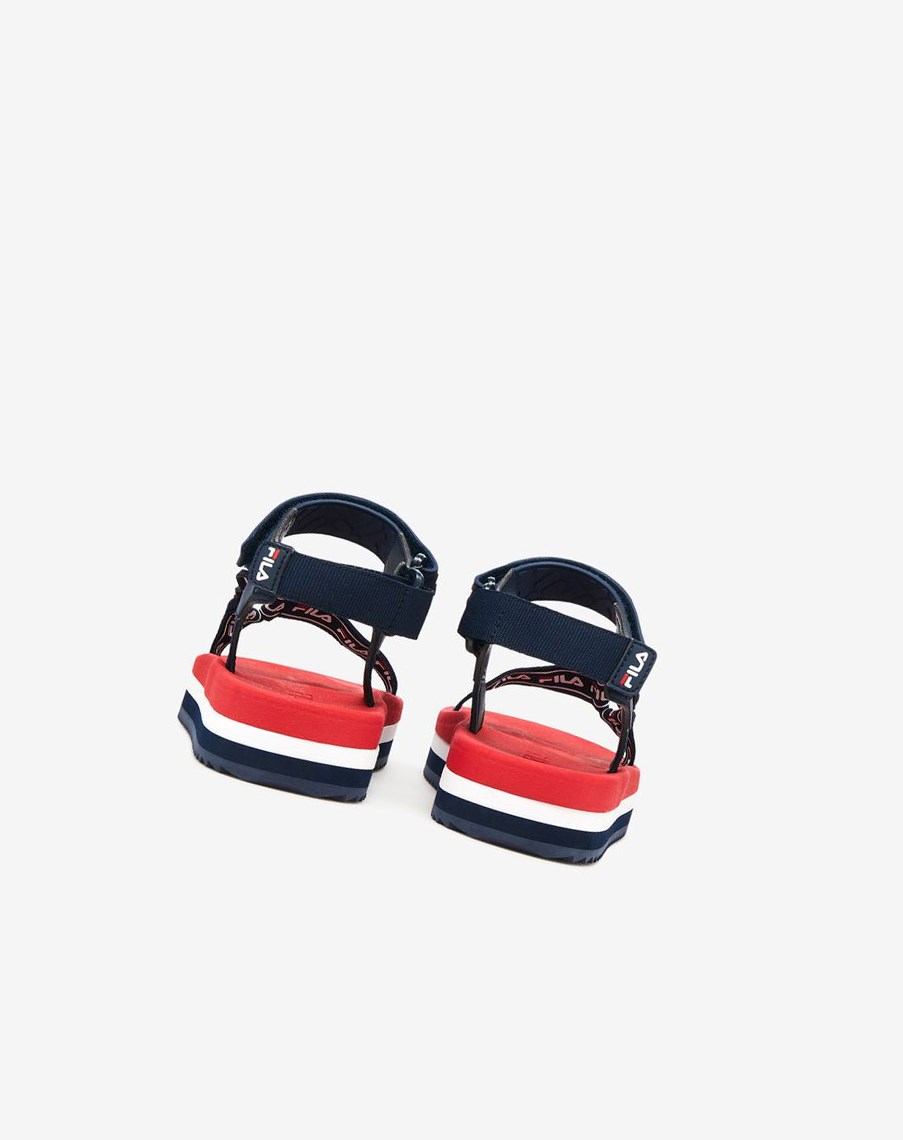 Fila Spettro Sandal Chanclas Sandals Azul Marino Rojas Blancas | 03ZVJKDIB