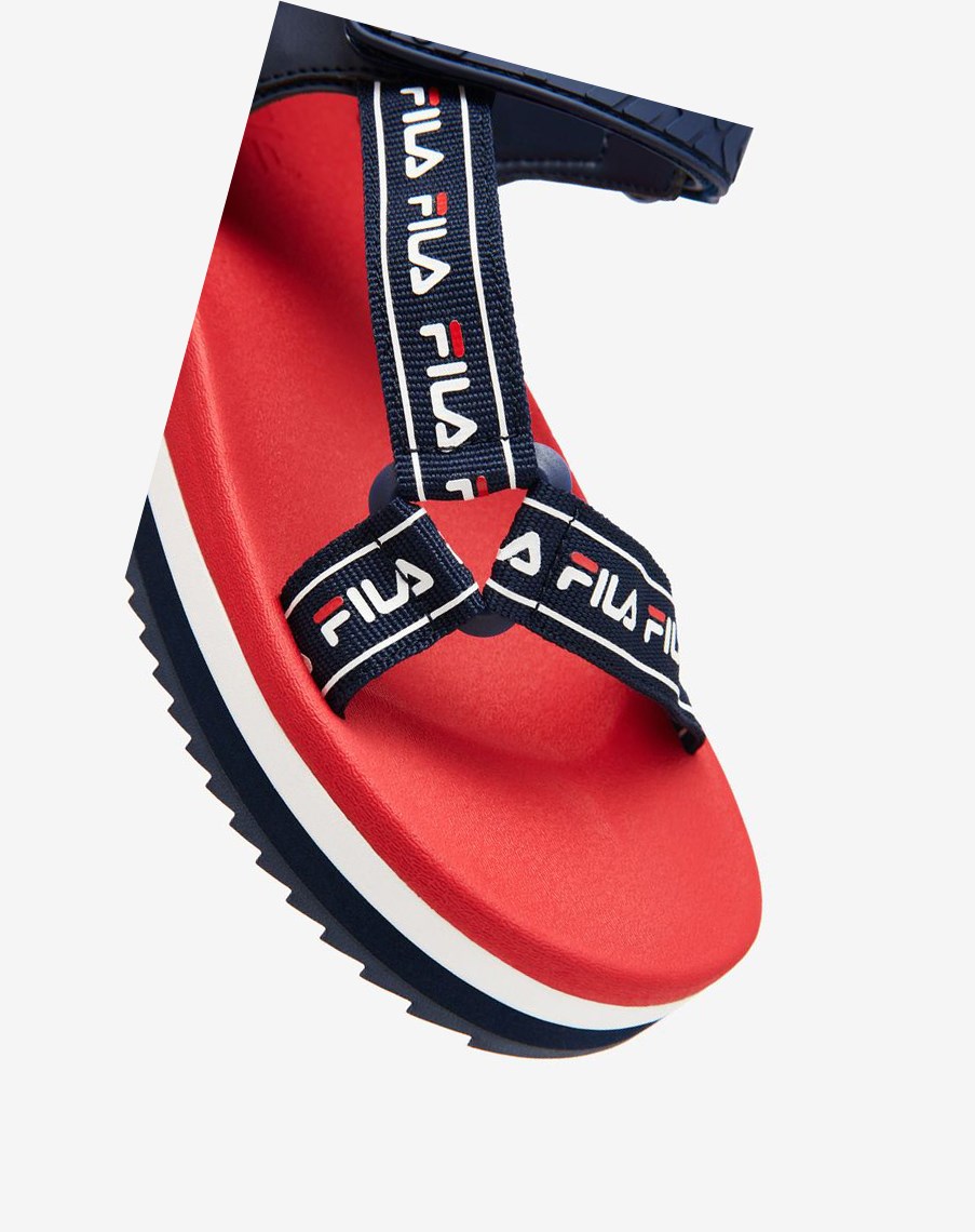 Fila Spettro Sandal Chanclas Sandals Azul Marino Rojas Blancas | 03ZVJKDIB