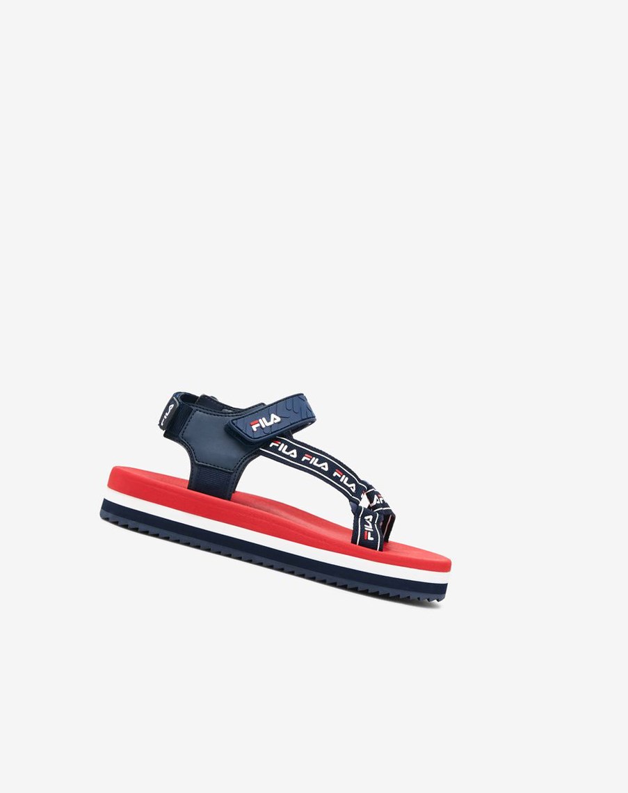 Fila Spettro Sandal Chanclas Sandals Azul Marino Rojas Blancas | 03ZVJKDIB