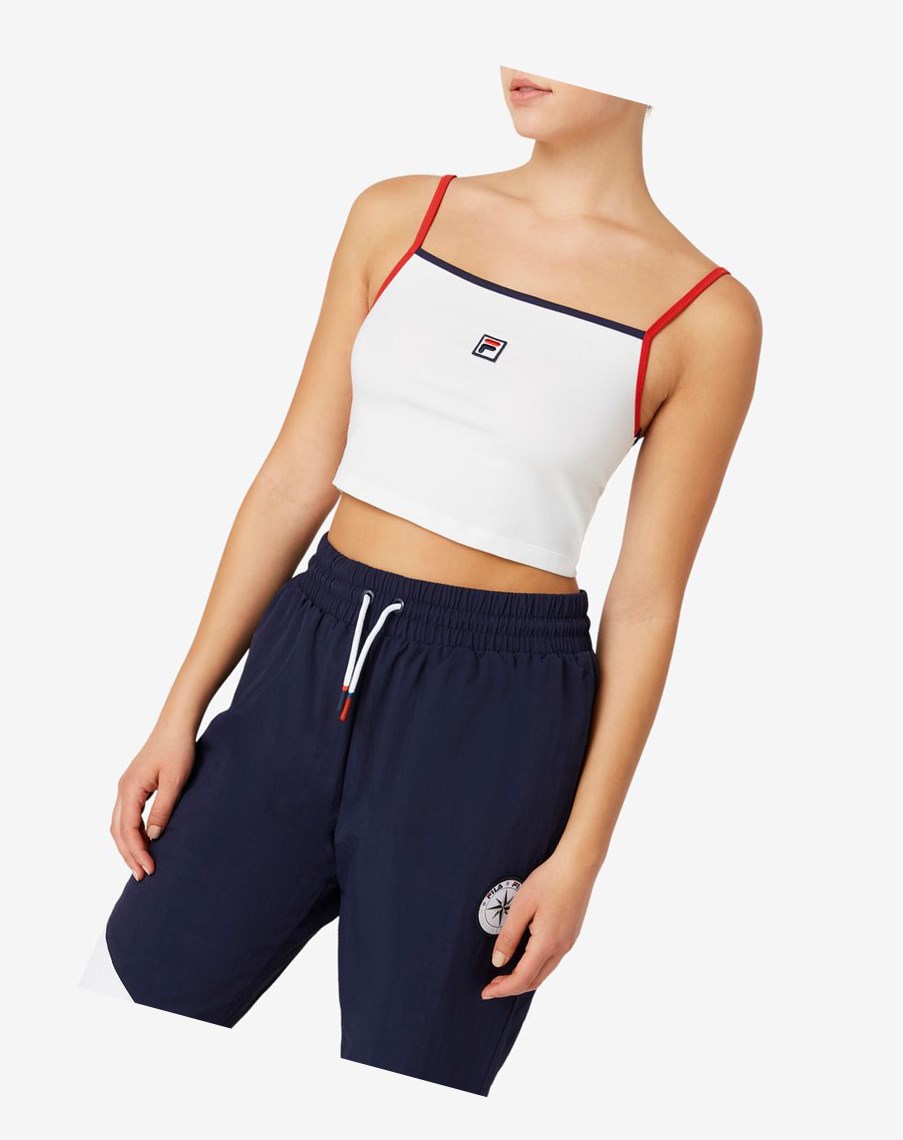 Fila Sun Cropped Tank Blancas Rojas | 64XBPODQE