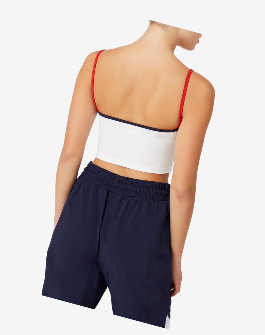 Fila Sun Cropped Tank Blancas Rojas | 64XBPODQE