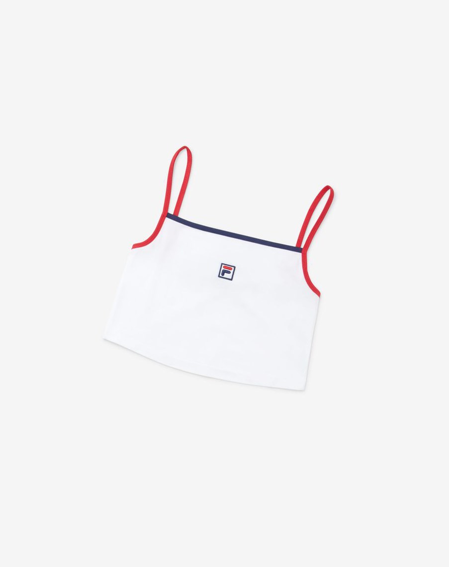 Fila Sun Cropped Tank Blancas Rojas | 64XBPODQE