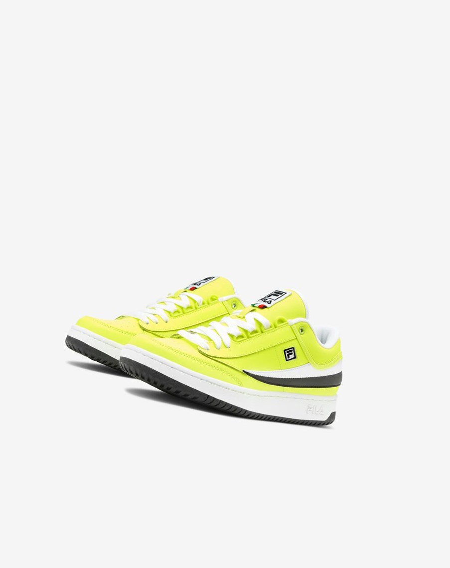 Fila T-1 Mid Tenis Shoes Amarillo Negras Blancas | 36YIZOAWR