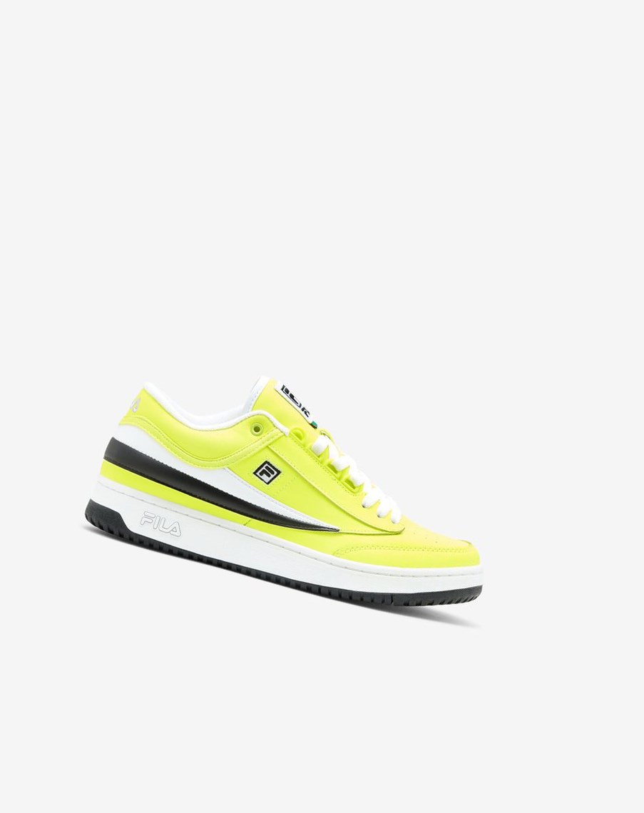 Fila T-1 Mid Tenis Shoes Amarillo Negras Blancas | 36YIZOAWR