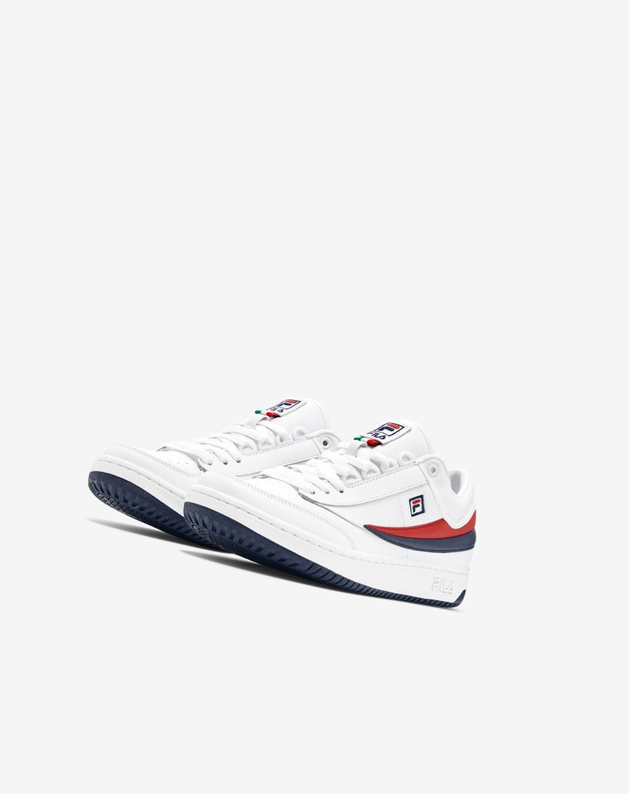 Fila T-1 Mid Tenis Shoes White/Fnvy/Fred | 08BFULZRK