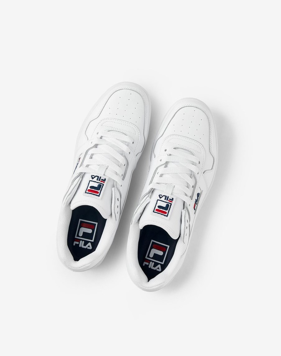 Fila T-2 Snow White Tenis Shoes Blancas Blancas Azul Marino | 20FESPMCL