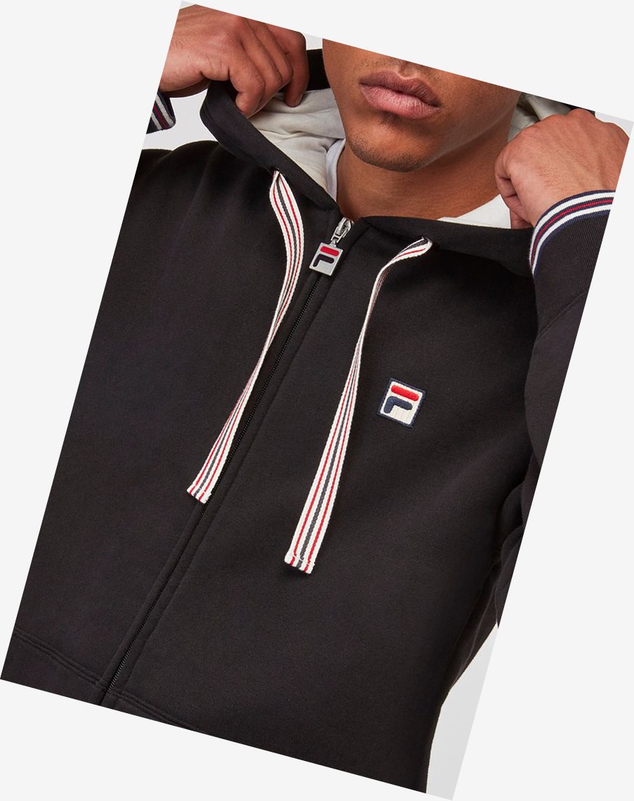 Fila Tenconi Encapuchado Sweatshirt Blk/Gard | 10GJMNQXT