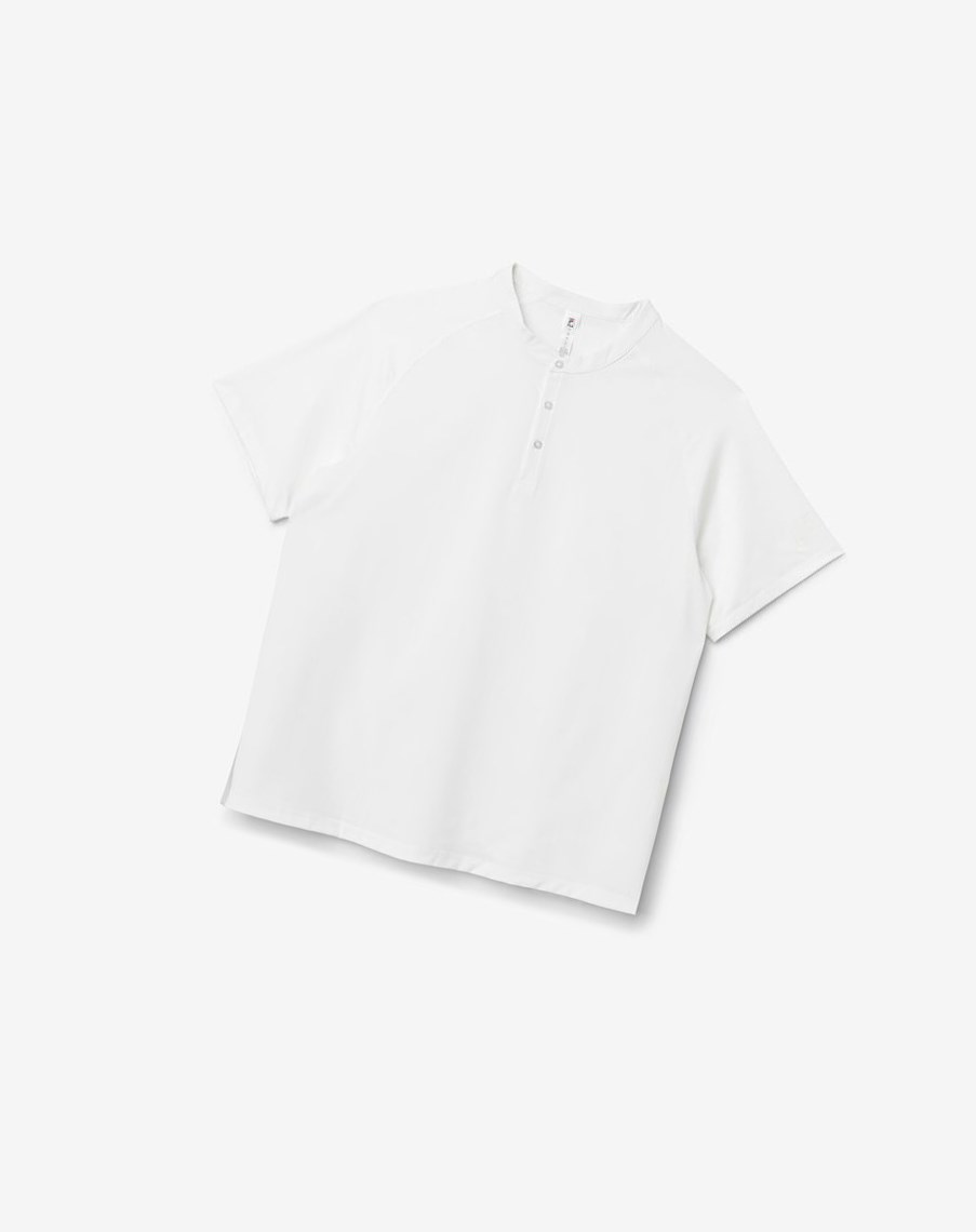 Fila Tie Breaker Corta Sleeve Henley Blancas Blancas | 98GHISRDU