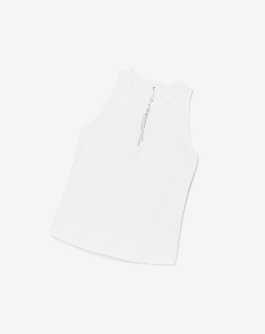 Fila Tie Breaker Front-zip Full Coverage Tank Blancas | 41CRXSJFK