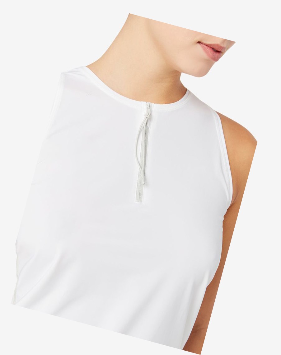 Fila Tie Breaker Front-zip Full Coverage Tank Blancas | 95QHITFBW