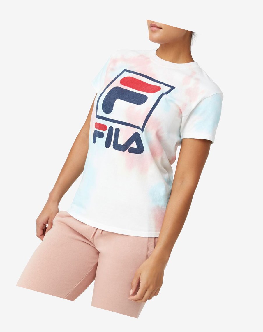 Fila Tie Dye Stacked Logo Tee 099 Tie Dye | 34DGUEBWI