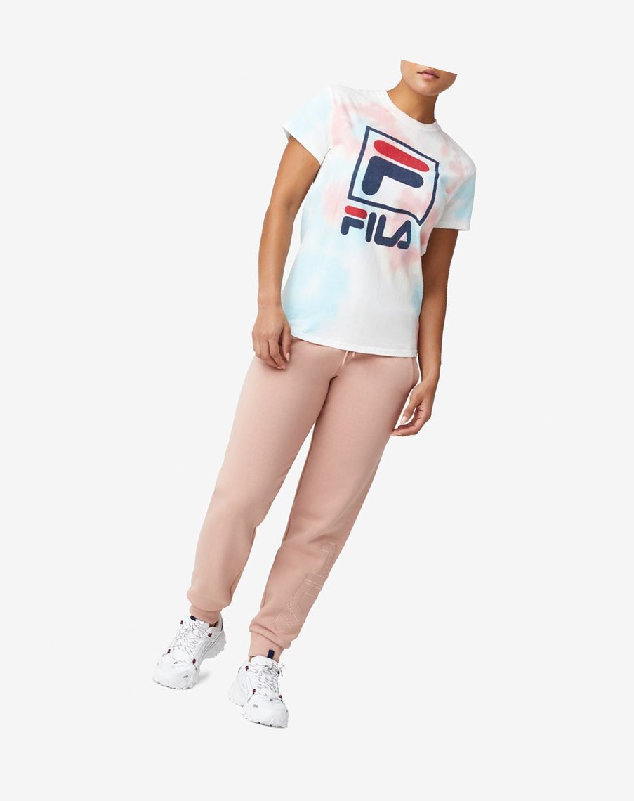 Fila Tie Dye Stacked Logo Tee 099 Tie Dye | 34DGUEBWI