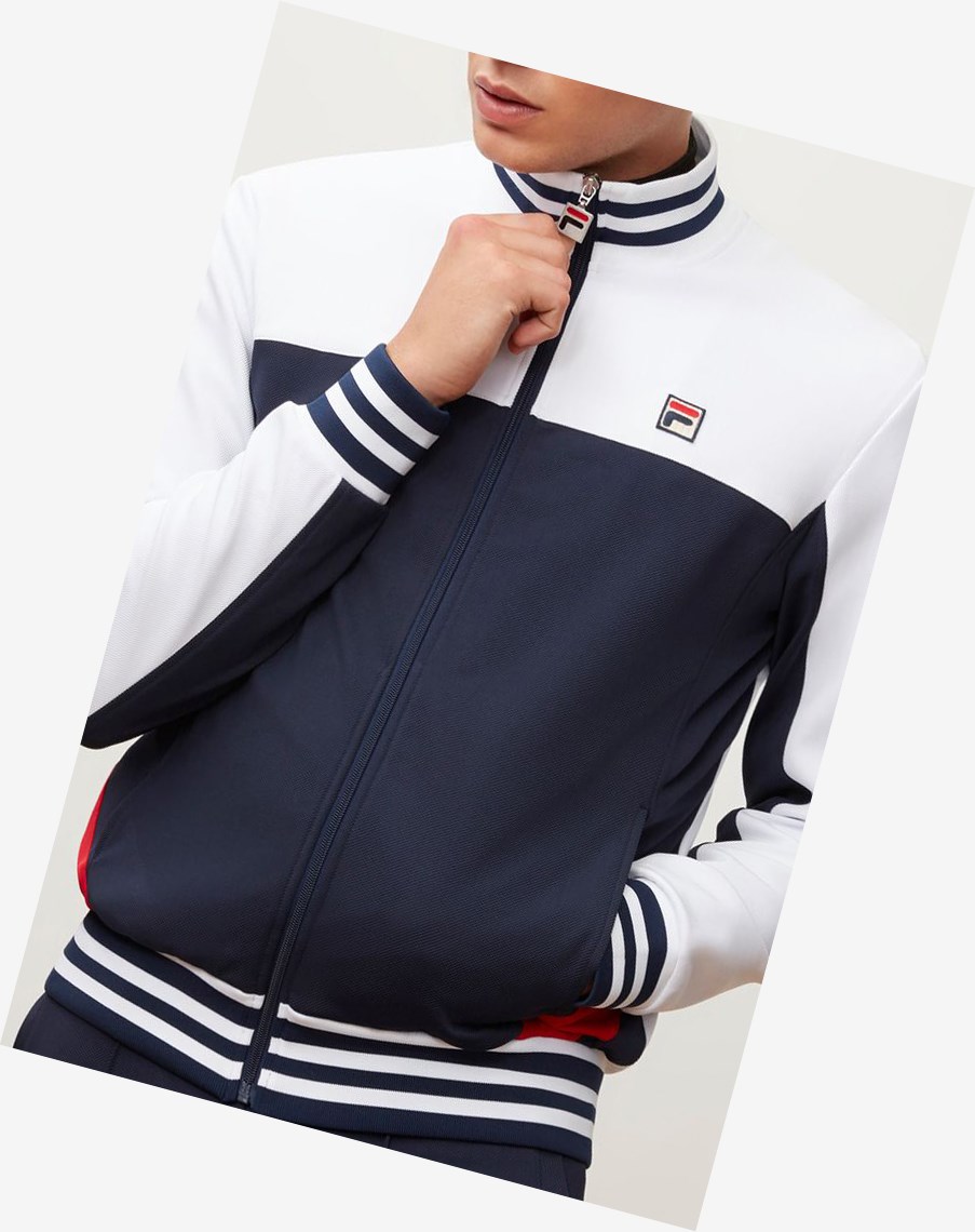 Fila Tiebreaker Pista Jacket Wht/Peac/Cred | 19VSXIYAH