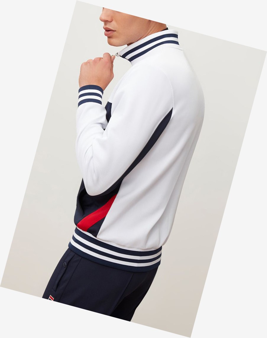 Fila Tiebreaker Pista Jacket Wht/Peac/Cred | 19VSXIYAH