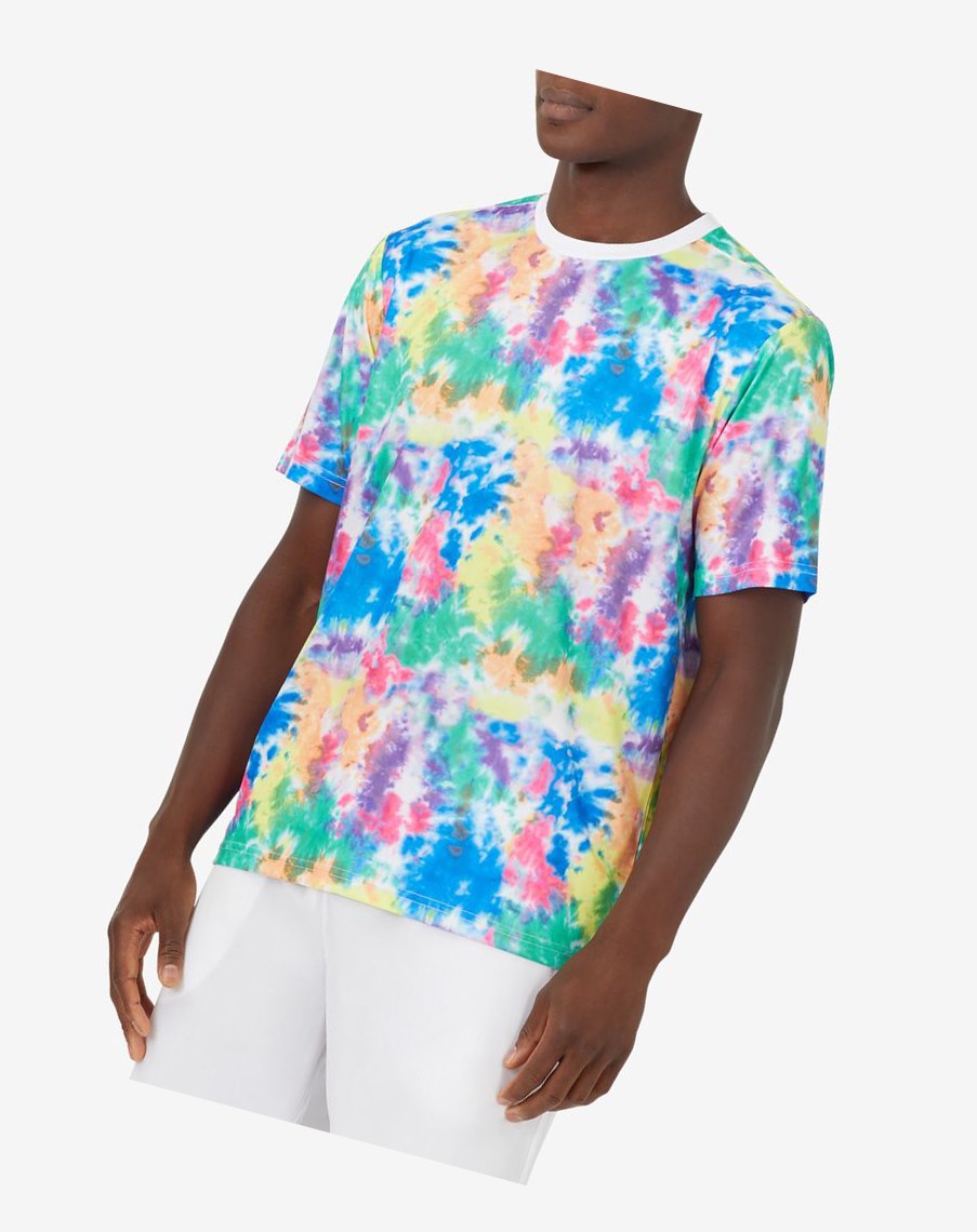 Fila Top Spin Tie Dye Printed Crew Blancas | 24GDQUTPB