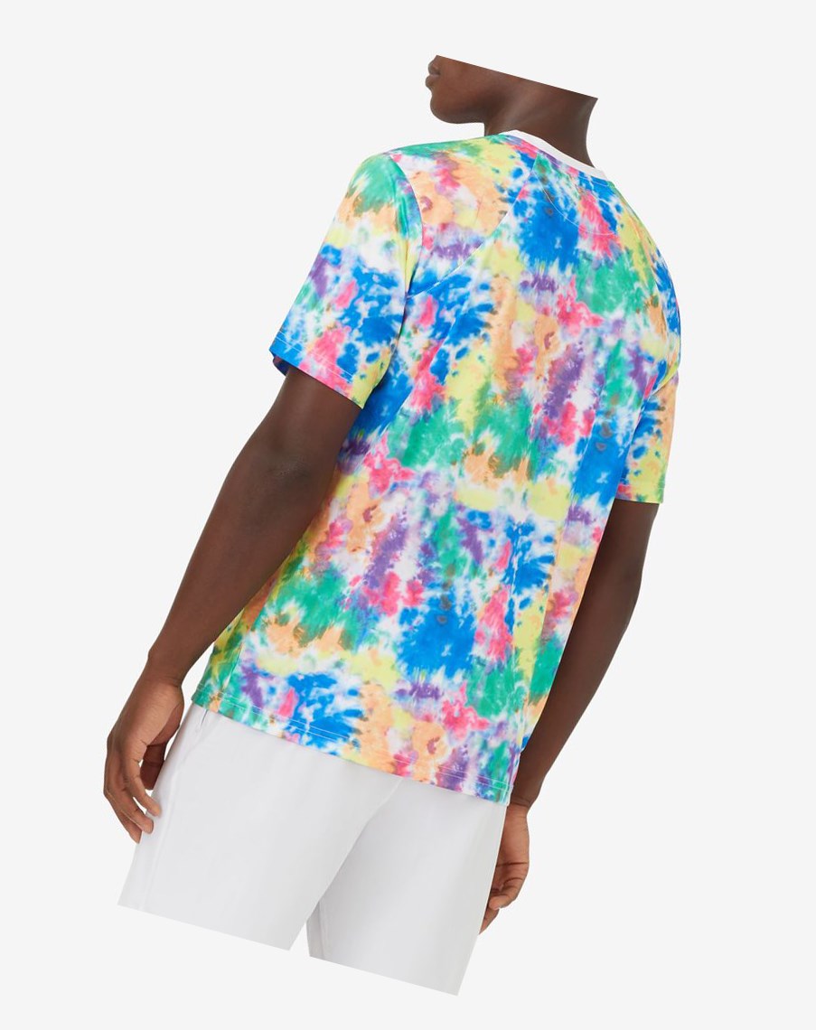 Fila Top Spin Tie Dye Printed Crew Blancas | 24GDQUTPB