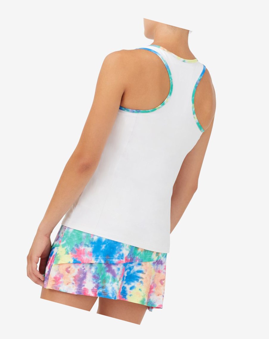 Fila Top Spin Tie Dye Racerback Tank Blancas | 34AOQUFNW