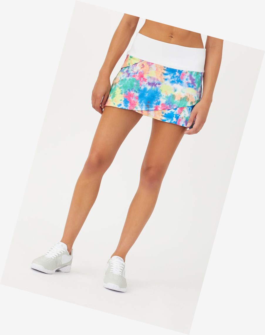 Fila Top Spin Tie Dye Tiered Skort Blancas | 04LCHTUVE