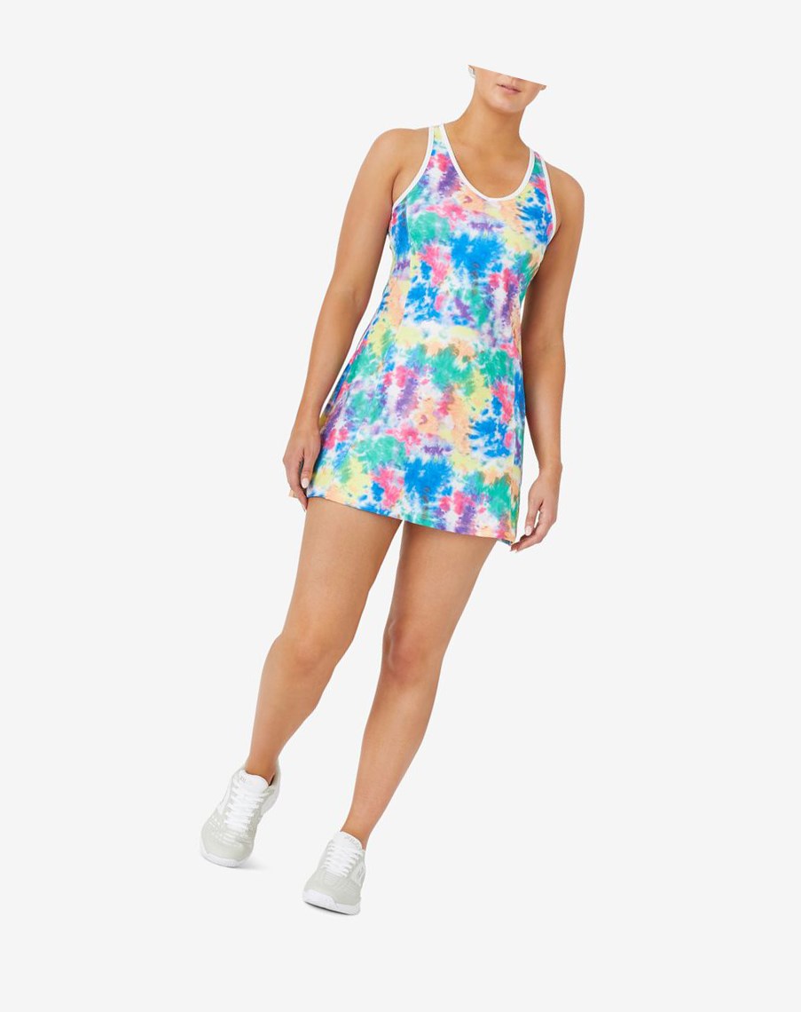 Fila Top Spin Tie Dye Vestido Blancas | 63NUHKCMX