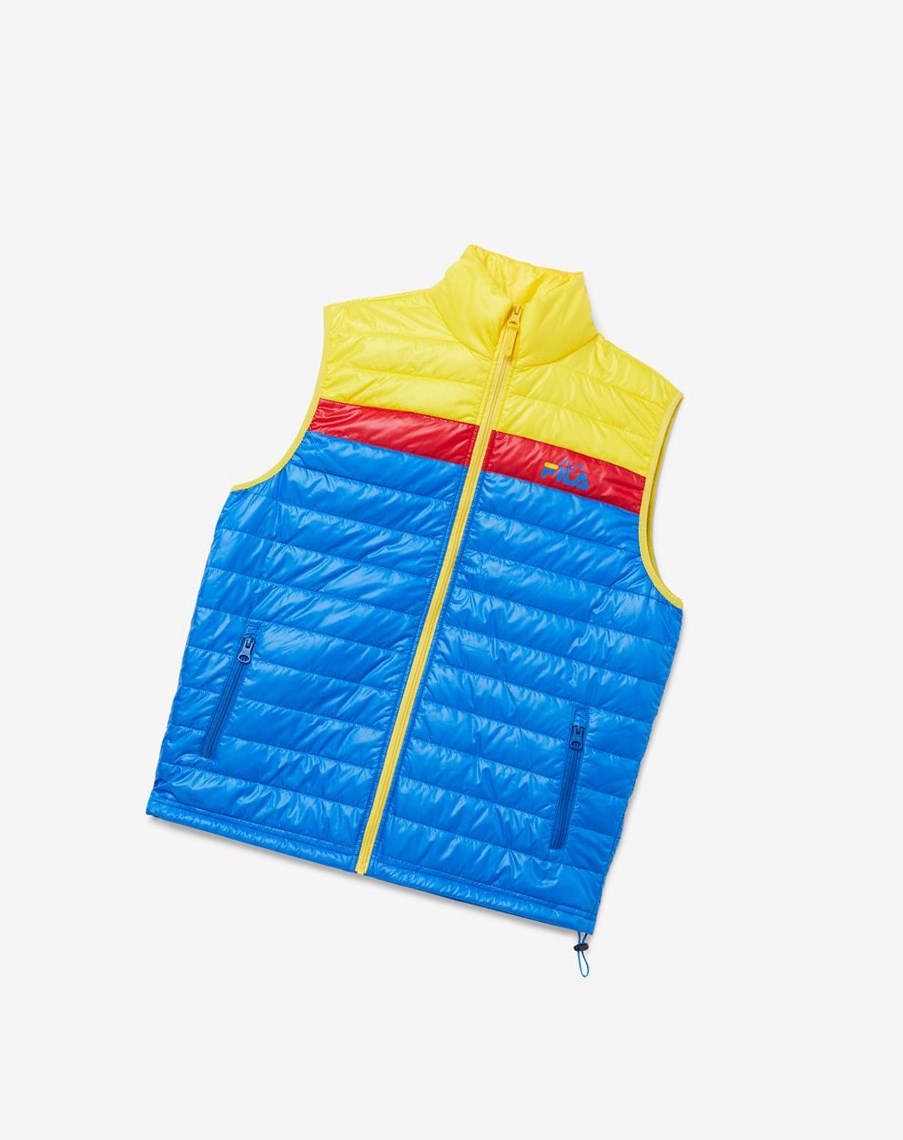 Fila Tri Vest Azules Limón Rojas | 57TPZJCIL