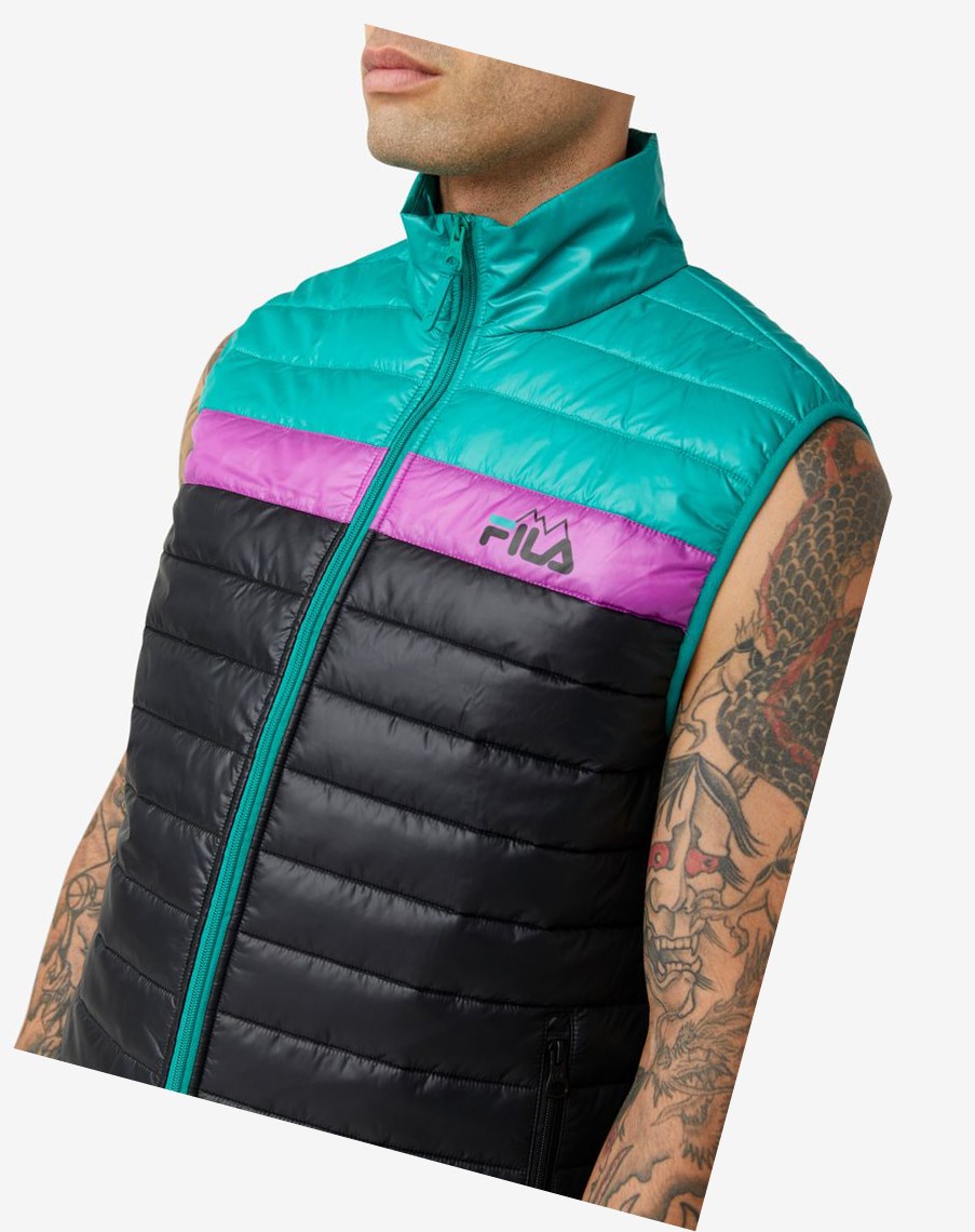 Fila Tri Vest Negras Verde Moradas | 27NMVCOTD