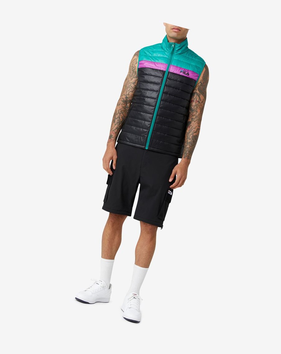 Fila Tri Vest Negras Verde Moradas | 52YKIWBSG