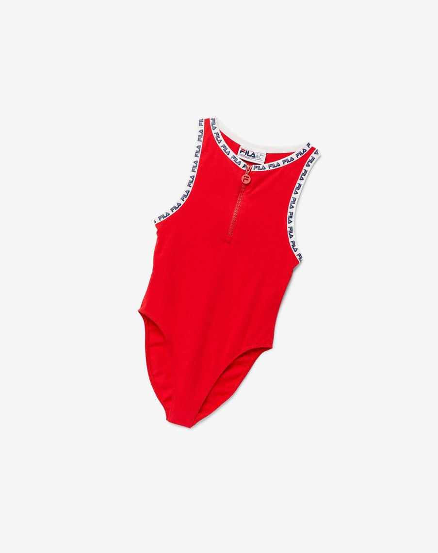 Fila Ulka Bodysuit Rojas Blancas | 49UYNWAST