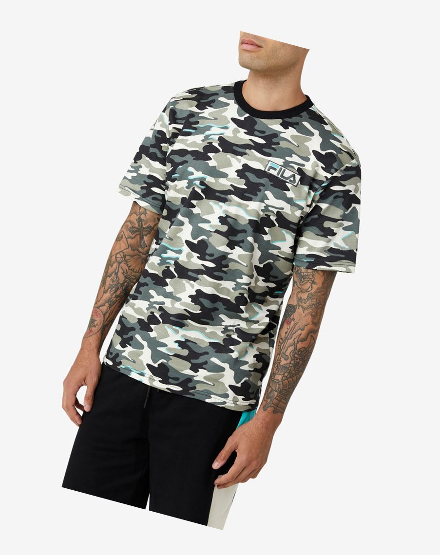 Fila Valentine Camo Tee Negras | 43JCHYZAK