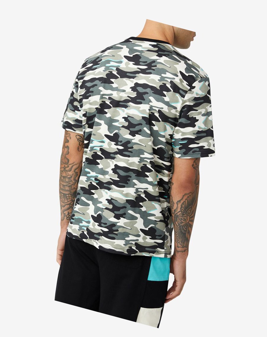 Fila Valentine Camo Tee Negras | 43JCHYZAK