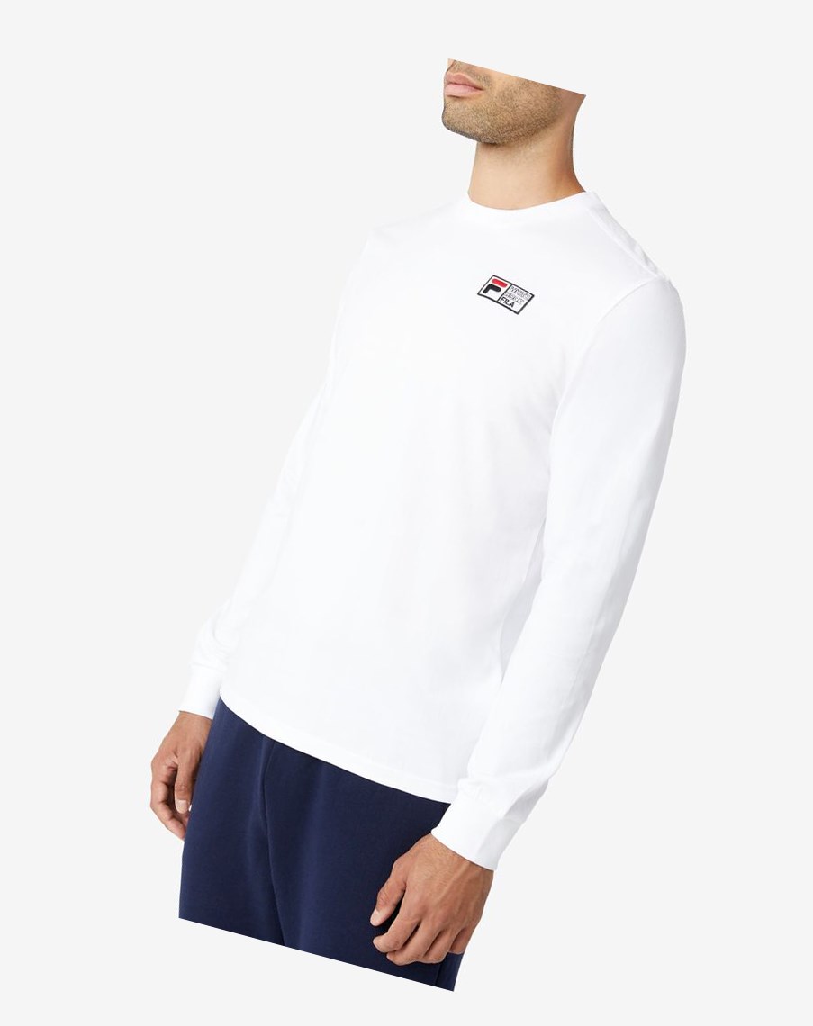 Fila Vesuvius Long Sleeve Tee Blancas Negras Rojas | 39GCUPTLN