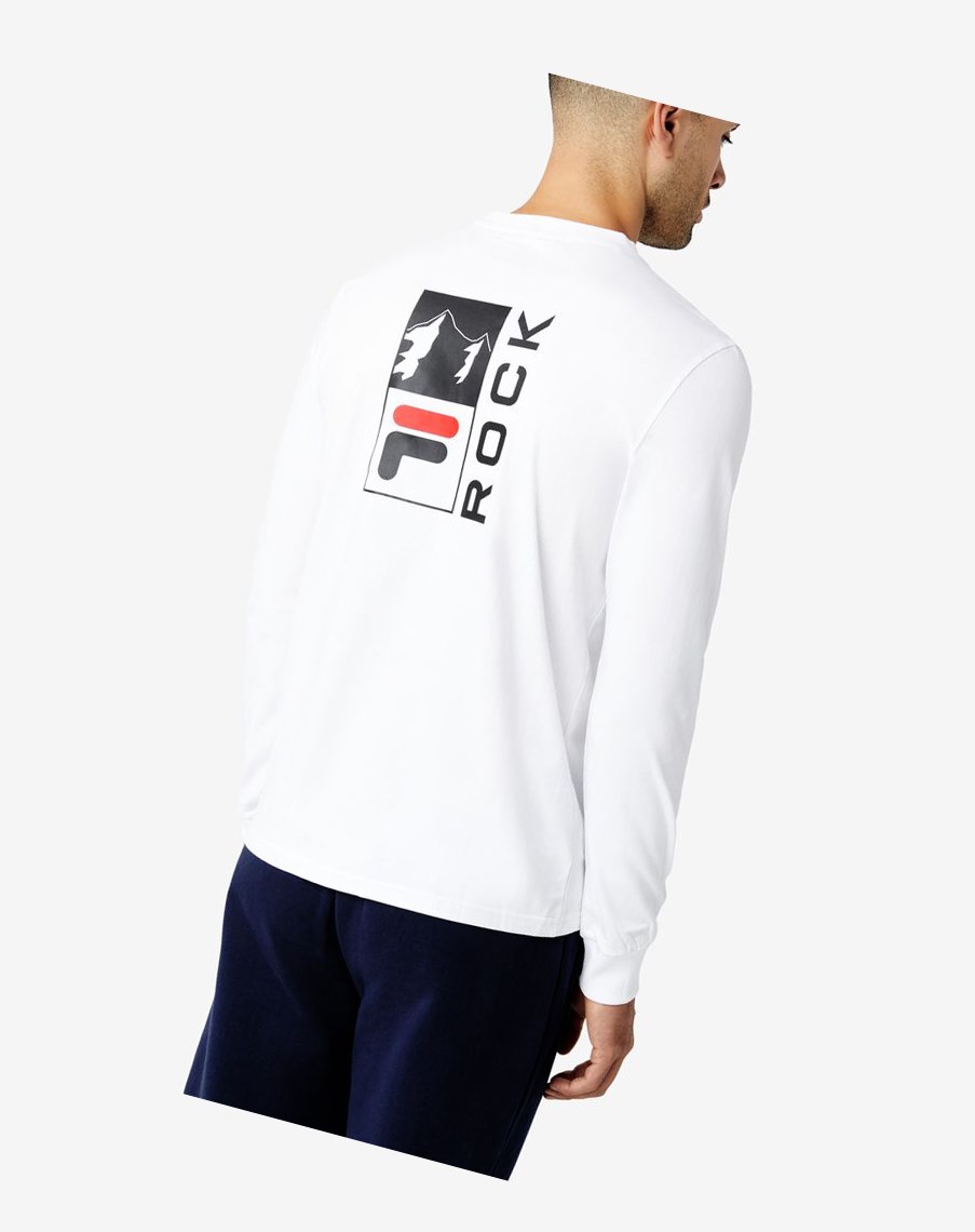 Fila Vesuvius Long Sleeve Tee Blancas Negras Rojas | 39GCUPTLN