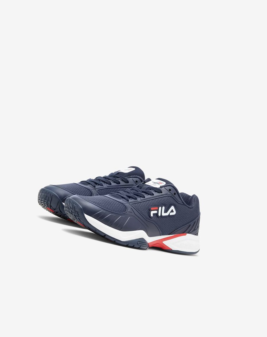 Fila Volley Zone Tenis Shoes Azul Marino Rojas Blancas | 32PYGRAUO