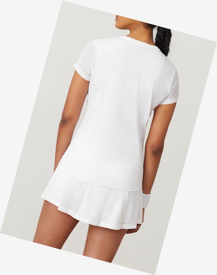 Fila White Line Mesh Slv Top Blancas | 30JQNKCOS