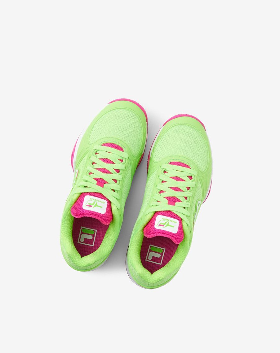 Fila Women’S Volley Zone Tenis Shoes Verde Blancas Rosas | 82ZAFIWUB