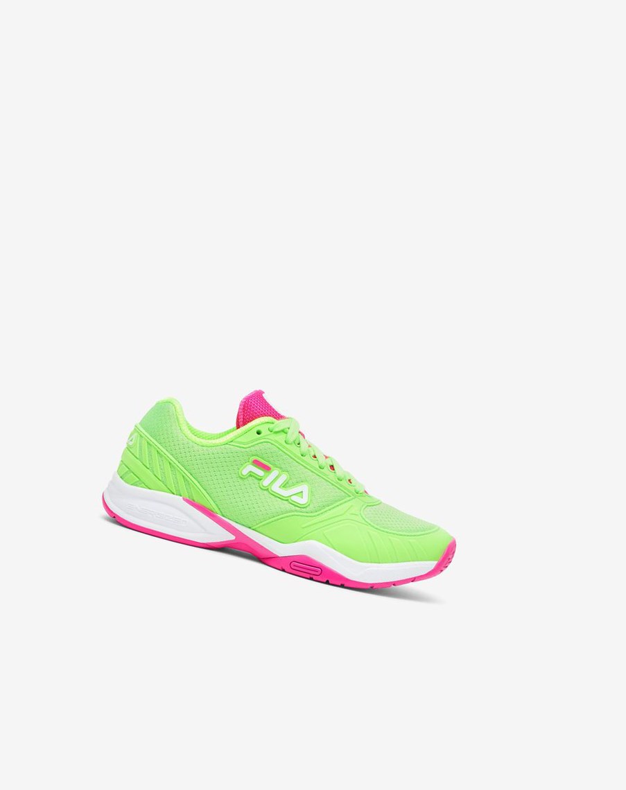 Fila Women’S Volley Zone Tenis Shoes Verde Blancas Rosas | 82ZAFIWUB