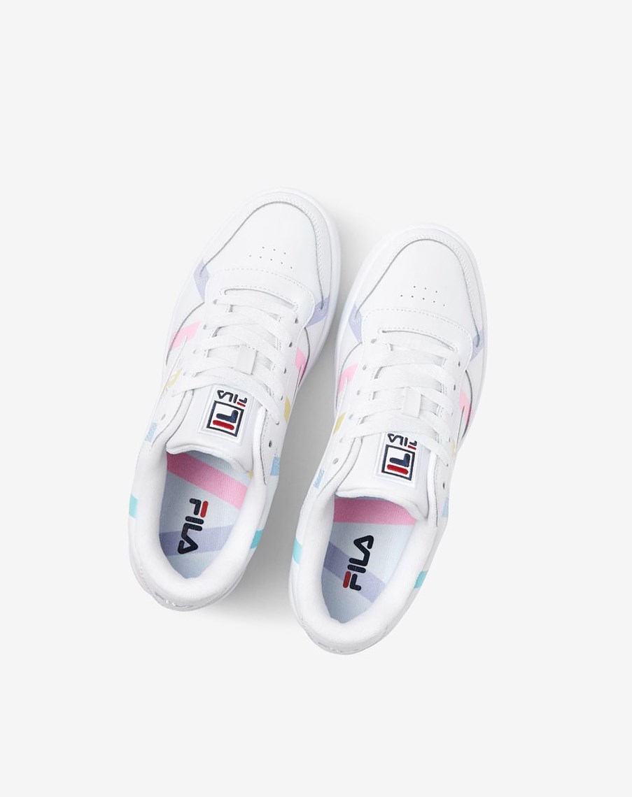 Fila Wx-100 Stripe Sneakers Blancas Azules | 28ZGNBMCL