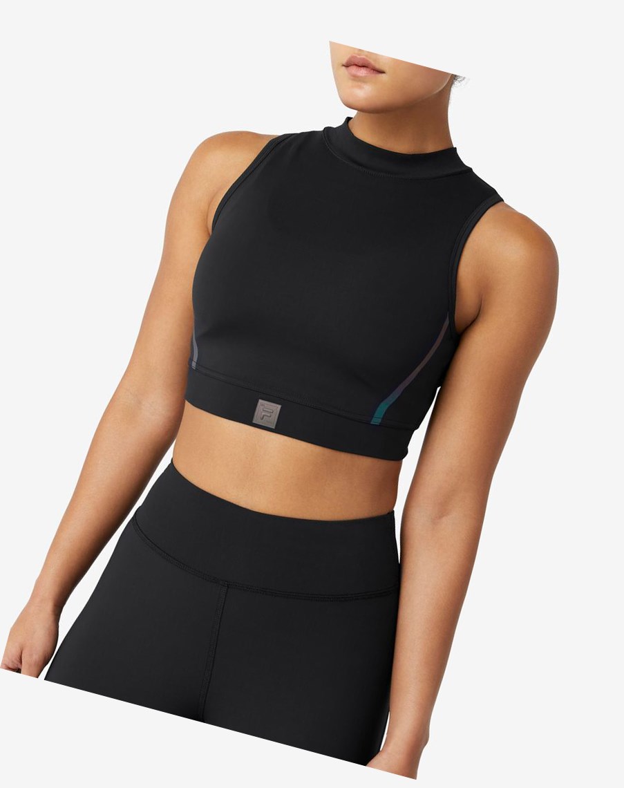 Fila Zola Crop Top Negras | 90KCUYFND